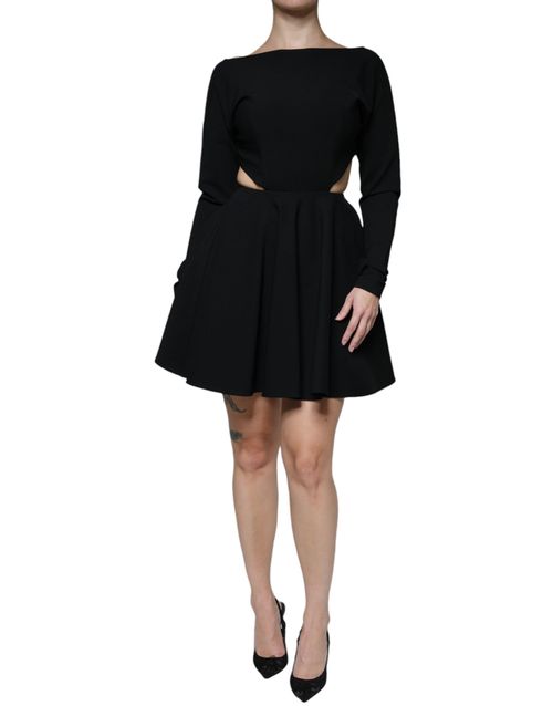 Cut-Out A-Line Mini Dress — Black