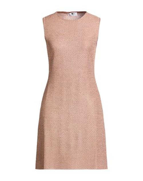 Woman Mini dress Sand Size L Viscose, Metallic fiber