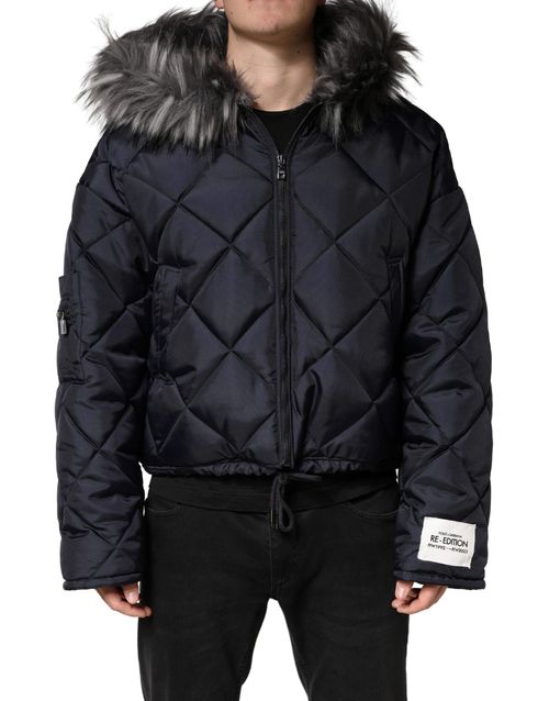 Quilted Hooded Jacket — Black