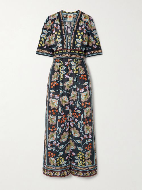 Floral-print Cotton-voile Jumpsuit