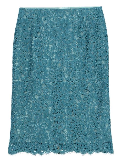 Lace pencil skirt - Blue