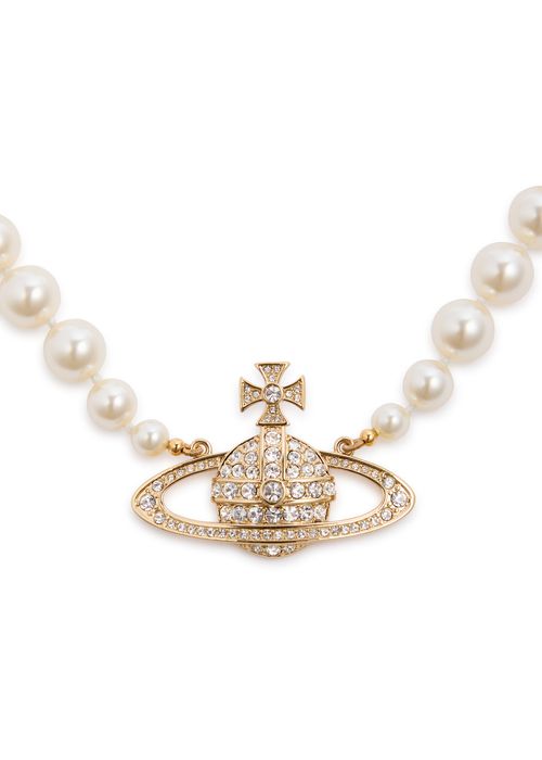 Bas Relief Orb-embellished Pearl Choker