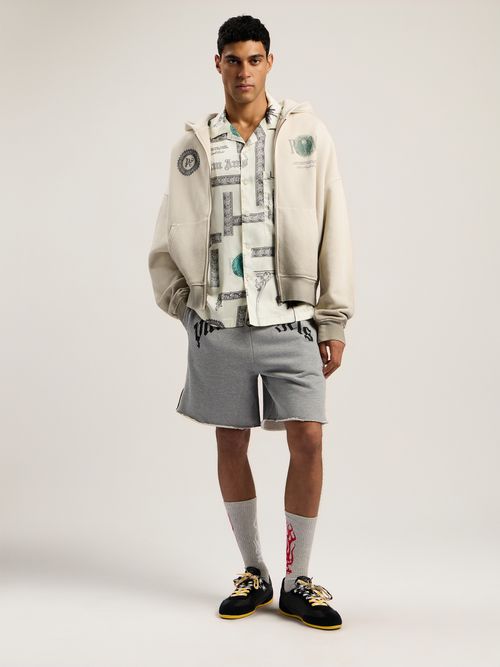 Dollar Zipped Loose Hoodie Man  Ivory