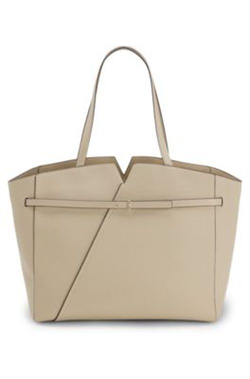 BOSS REVERS tote bag in leather with belt detail - Light Beige Women's Tote Bags pc