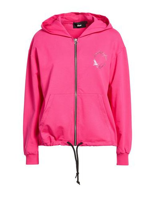 Woman Sweatshirt Fuchsia Size L Cotton, Elastane