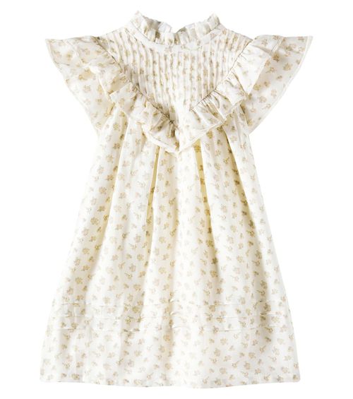 Sandra ruffled floral ramie dress