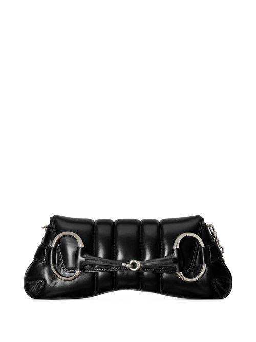 Medium Horsebit Chain quilted bag - Black