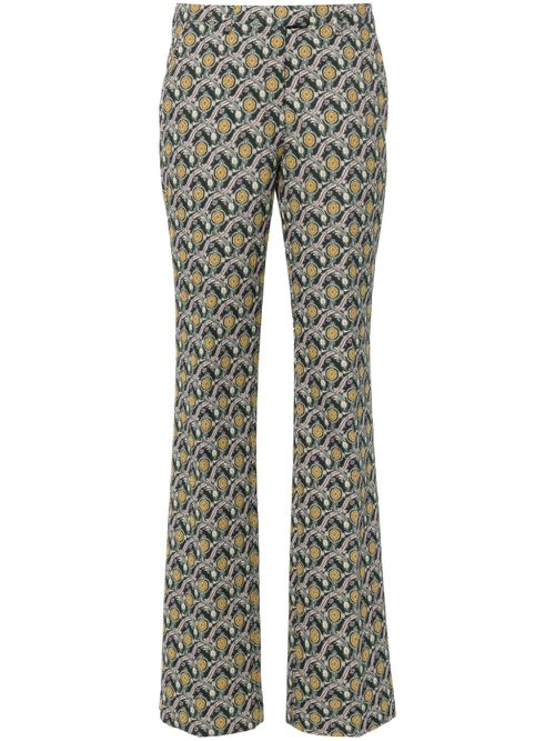 Jacquard cigarette trousers - Green