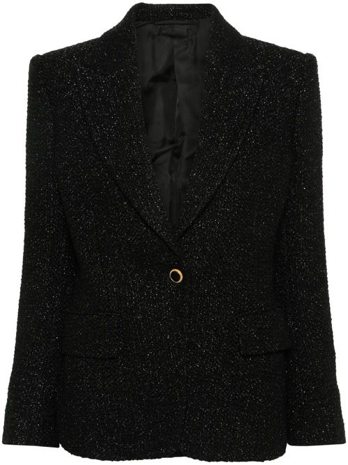 Metallic tweed blazer - Black