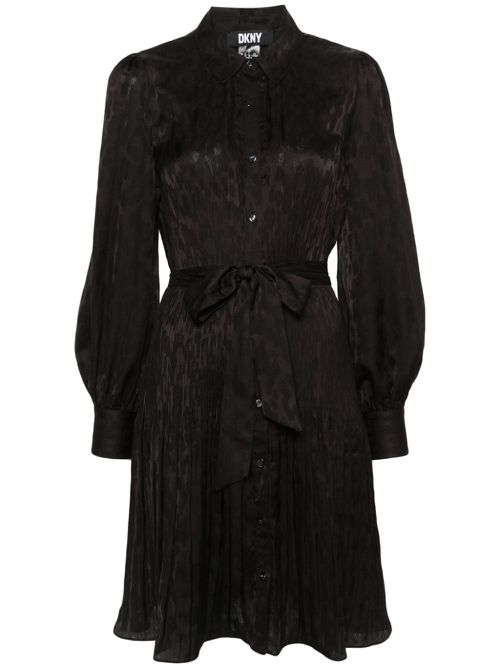 Pleat-detail dress - Black