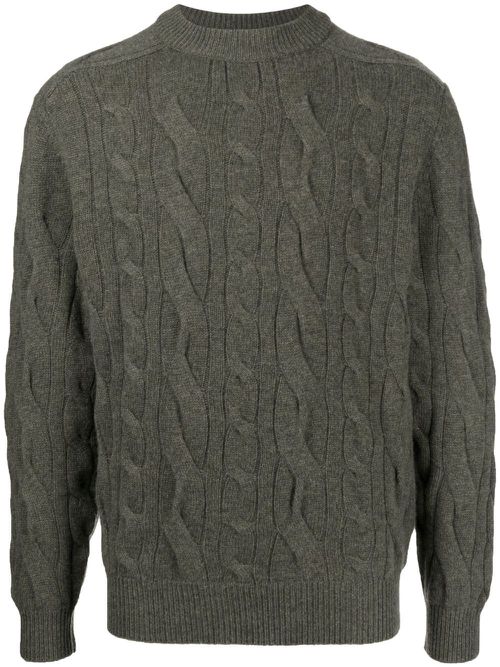 Cable-knit cashmere jumper - Green