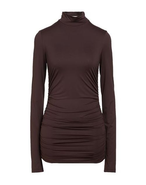 Woman Top Dark brown Size S Polyamide, Elastane