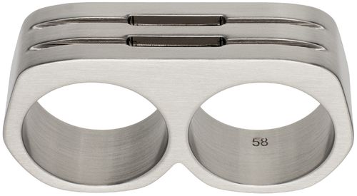Rick Owens | Rick Owens Silver Double Grill Ring | Realry