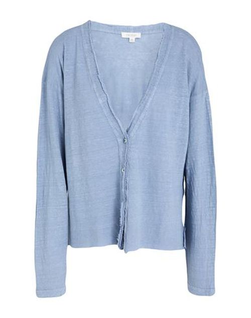 Woman Cardigan Slate blue Size L Linen