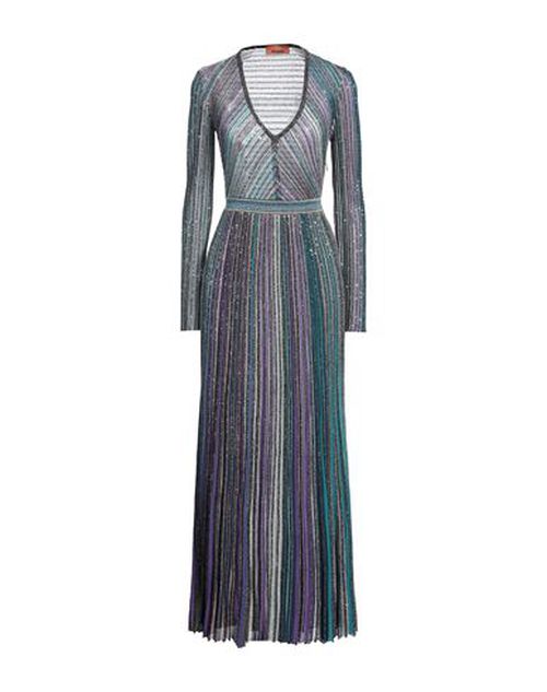 Woman Maxi dress Deep teal Size 6 Viscose, Metallic fiber, Polyamide, Polyester