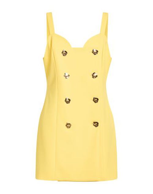 Woman Mini dress Yellow Size 8 Polyester, Elastane