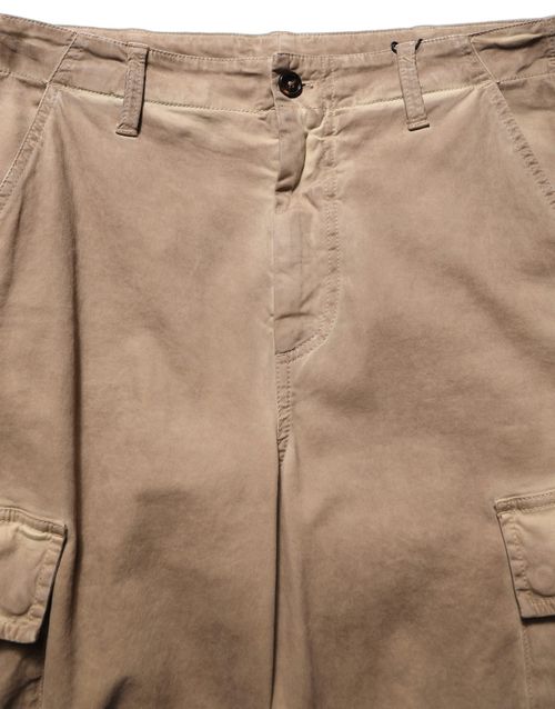 Cotton-Elastane Cargo Cargo Pants — Beige