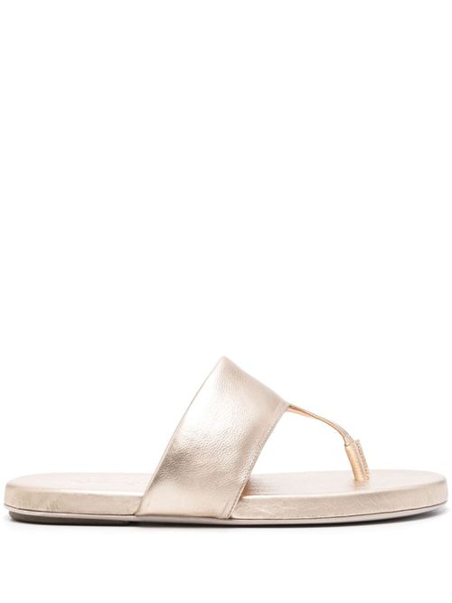 Spanciata leather flip-flops - Gold