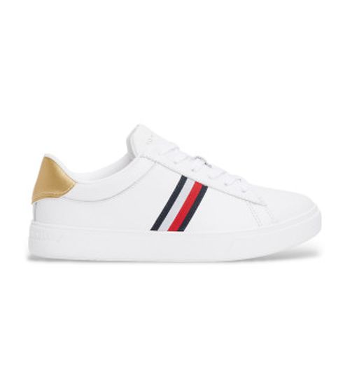 Tommy Hilfiger for woman. FW0FW08321 Essential white leather tennis shoes (38), Flat, Laces, Casual