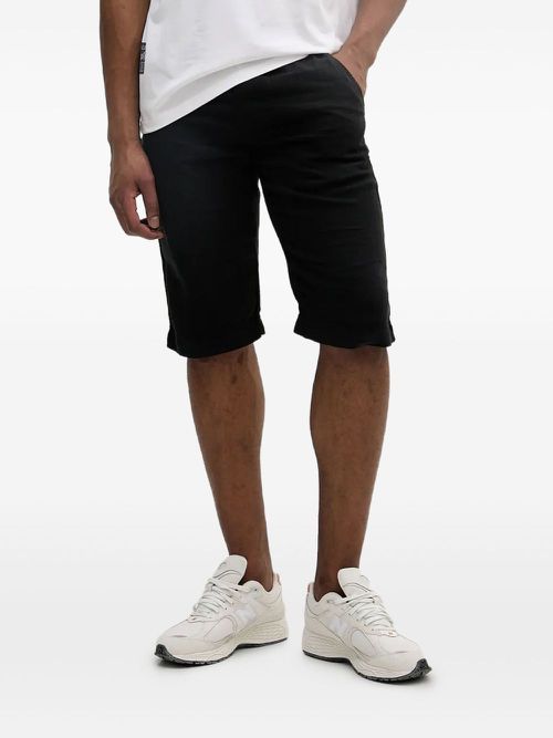 Elasticated-waistband shorts - Black