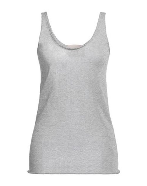 Woman Top Silver Size M Viscose, Polyamide, Polyester
