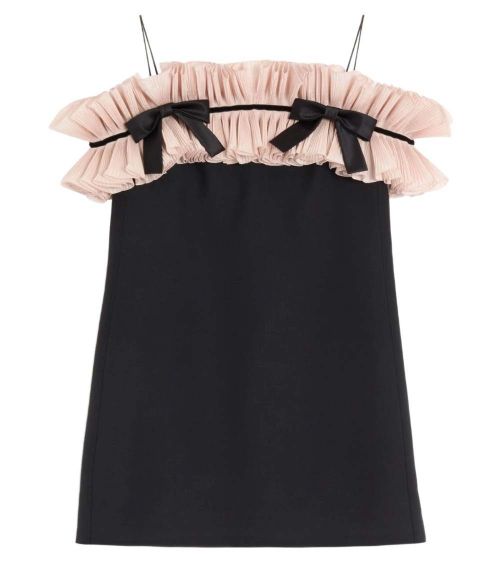 Black Crepe Sleeveless Mini Dress
