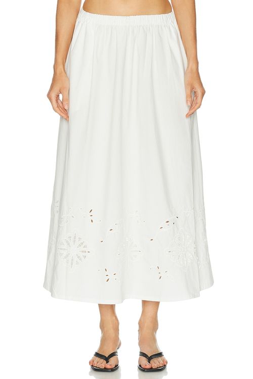 Jenni Kayne Broderie Lauren Skirt in White