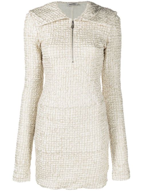 Dribbled ribbon minidress - Neutrals