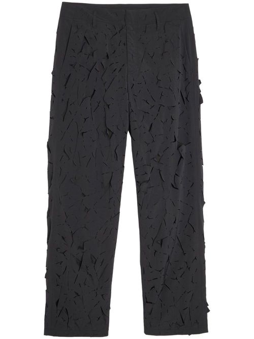 Ripped-detailing straight trousers - Black