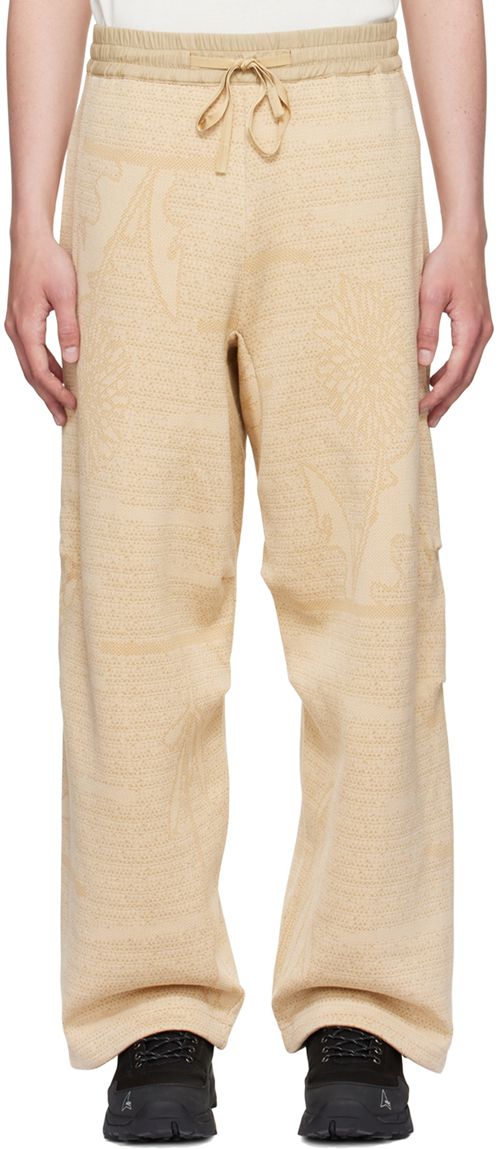 Beige organic cotton jogger trousers