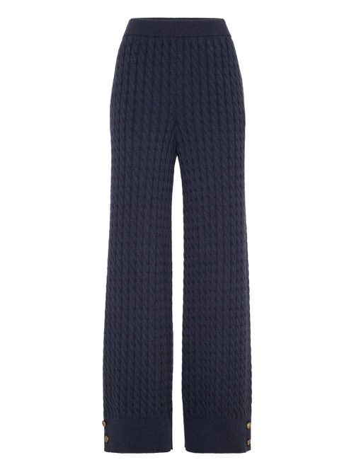 Cable-knit trousers - Blue