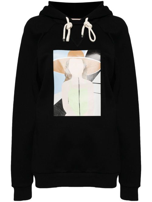Graphic-print hoodie - Black