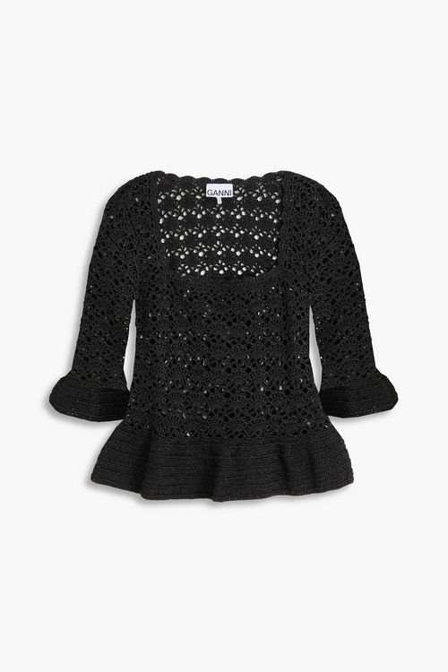 Metallic crochet top