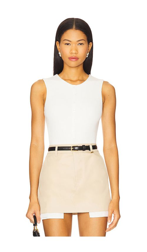 ALL THE WAYS Tamara Bodysuit Top in White.  XS. Also in L, M