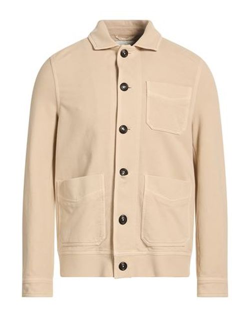 Man Jacket Beige Size L Cotton, Elastane