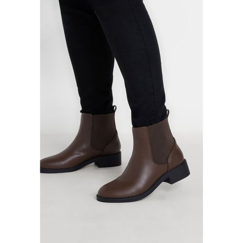 Extra Wide Fit Faux Leather Elasticated Chelsea Boots