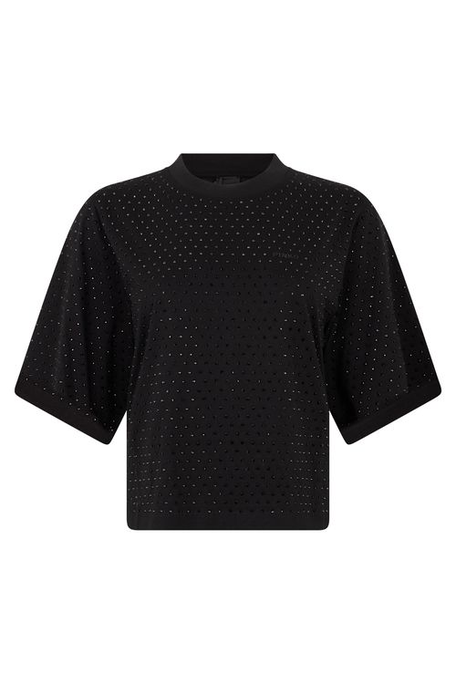 Cotton Rhinestone Short-Sleeve T-Shirt