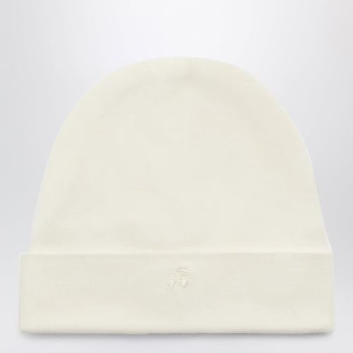 Milk white organic cotton beanie