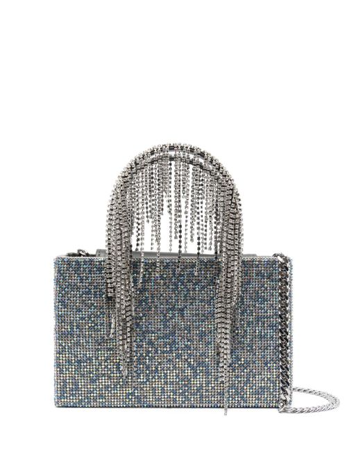 Crystal-embellishment tote bag - Blue