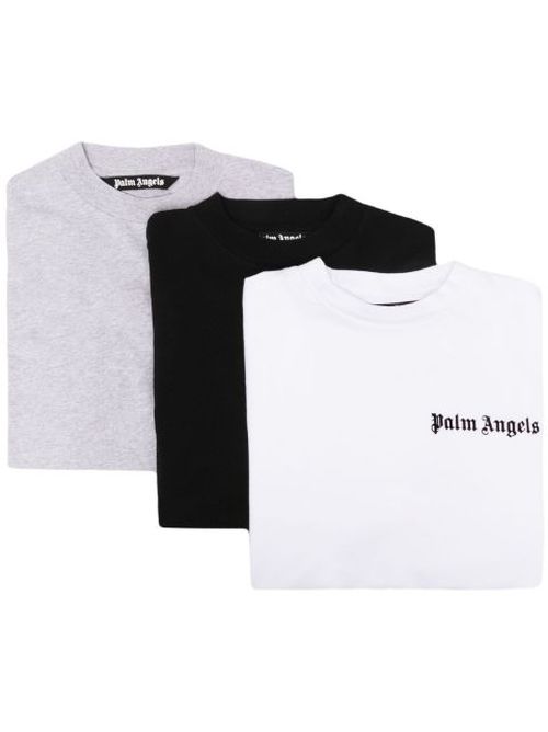 Tri-pack logo-print cotton T-shirts