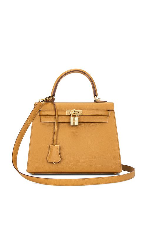 FWRD Renew Hermes Epsom Kelly 25 Handbag in Tan