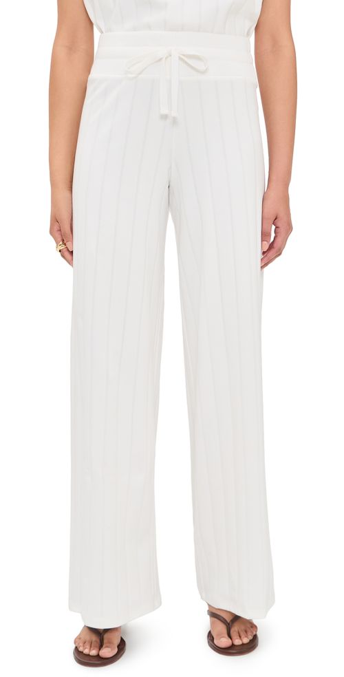 X @Cellajaneblog Wide Rib Flare Pants White