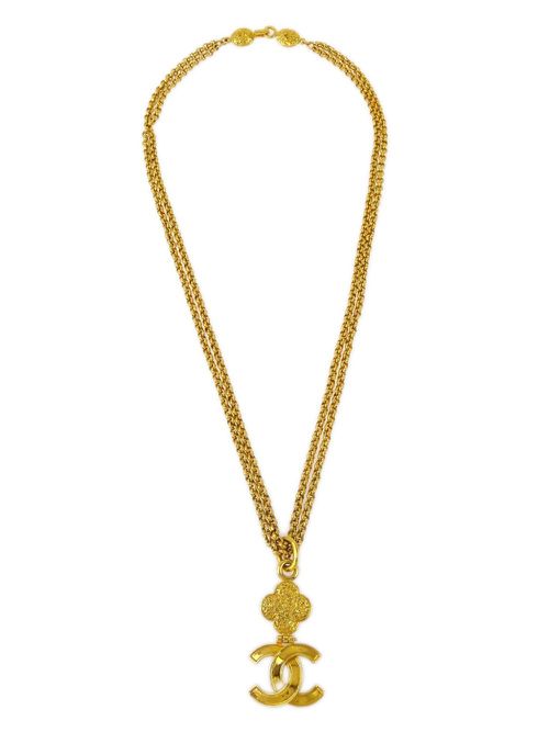 1990-2000s CC pendant necklace - Gold