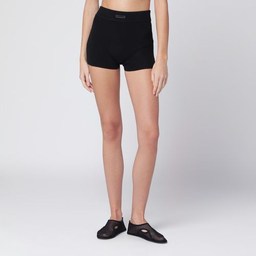 FEAR OF GOD ESSENTIALS 여성 Black culotte in stretch Waffle fabric 192SP257700FW/R_FEARE-JB_323-S