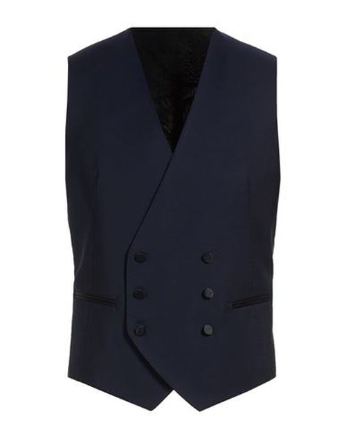Man Tailored Vest Blue Size 36 Super 110s Wool, Elastane