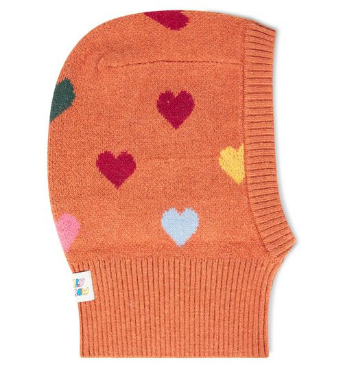 Heart knitted hood