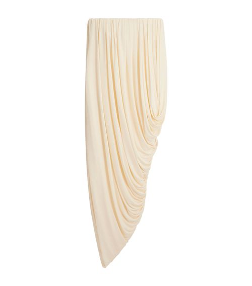 Draped Asymmetric Strapless Dress