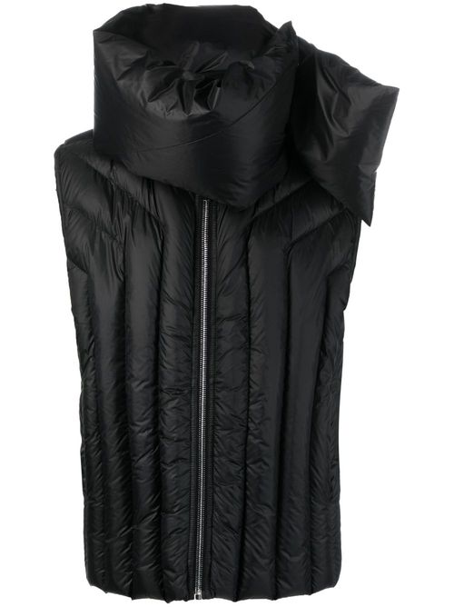 Gimp detachable-neck padded gilet - Black