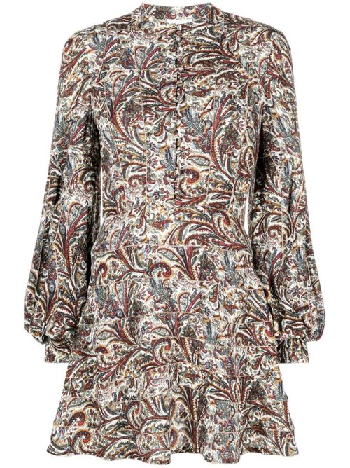 Carnelian danelian-print beaded minidress - Brown