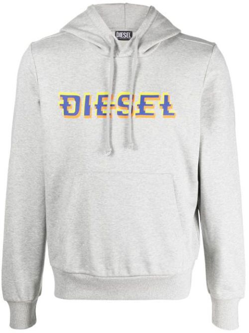 Logo-print drawstring hoodie